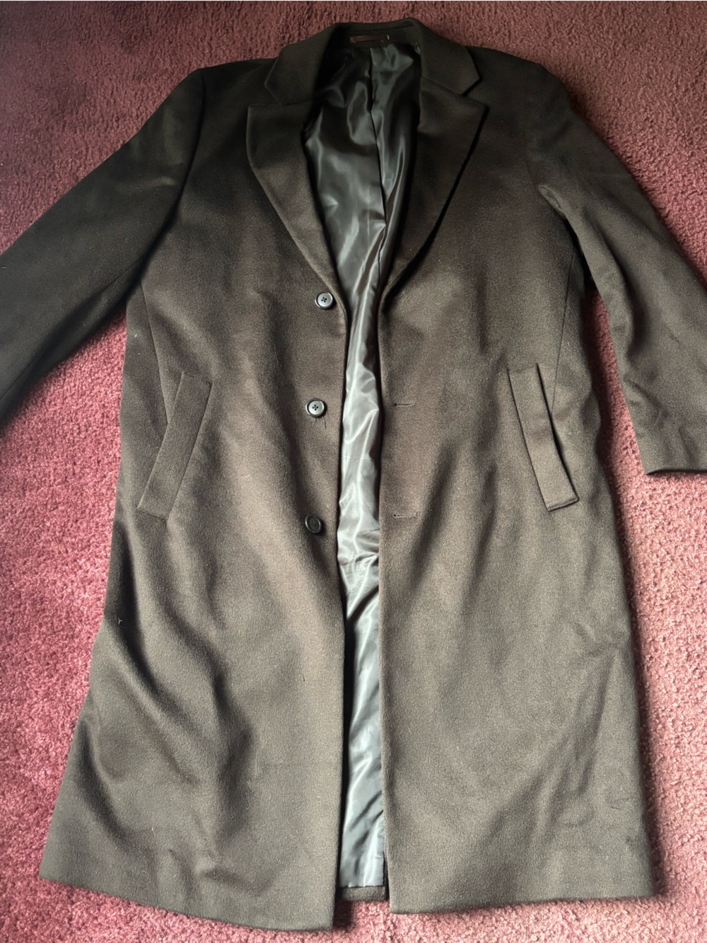 Kenneth Cole Men's Brown Single-Breasted Pea Coat